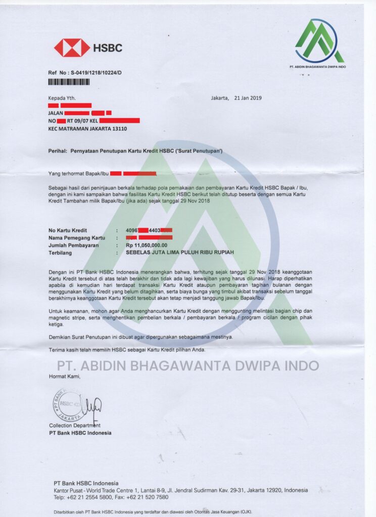 Jasa Tutup Kartu Kredti & KTA