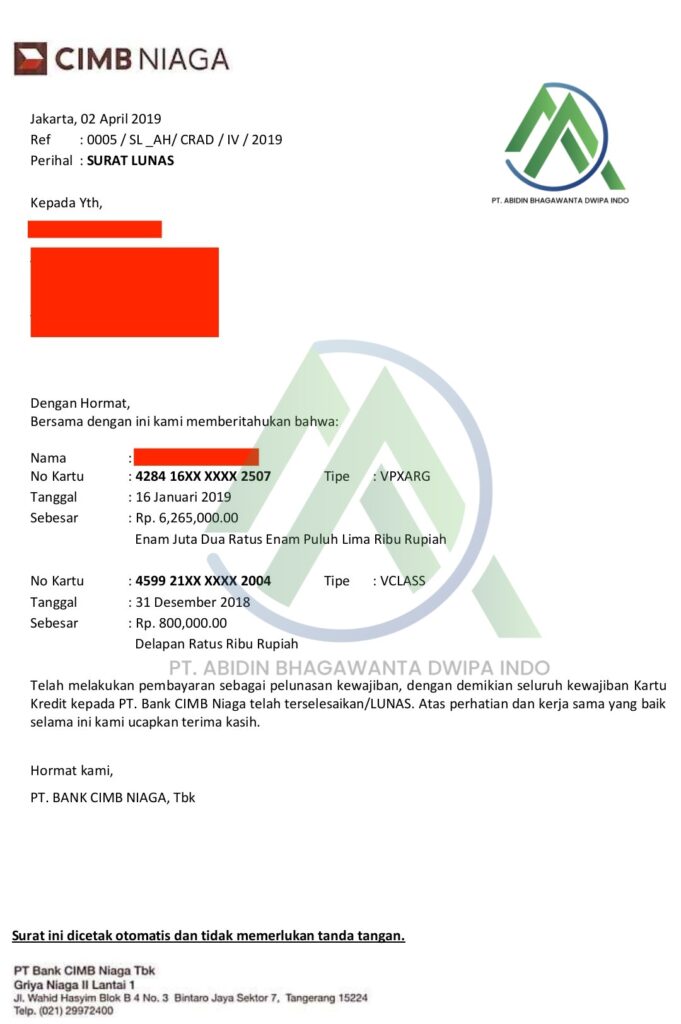 Jasa Tutup Kartu Kredti & KTA