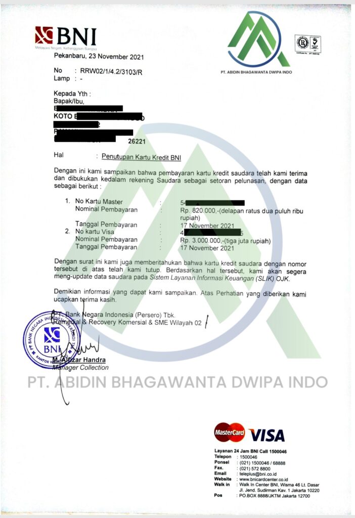 Jasa Tutup Kartu Kredti & KTA