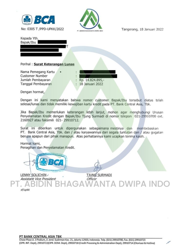 Jasa Tutup Kartu Kredti & KTA