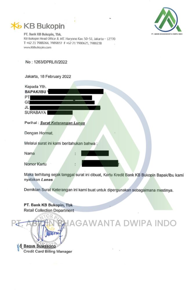 Jasa Tutup Kartu Kredti & KTA