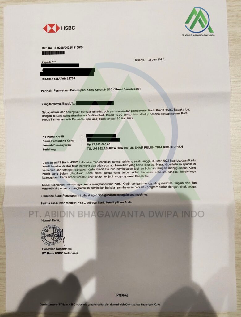 Jasa Tutup Kartu Kredti & KTA