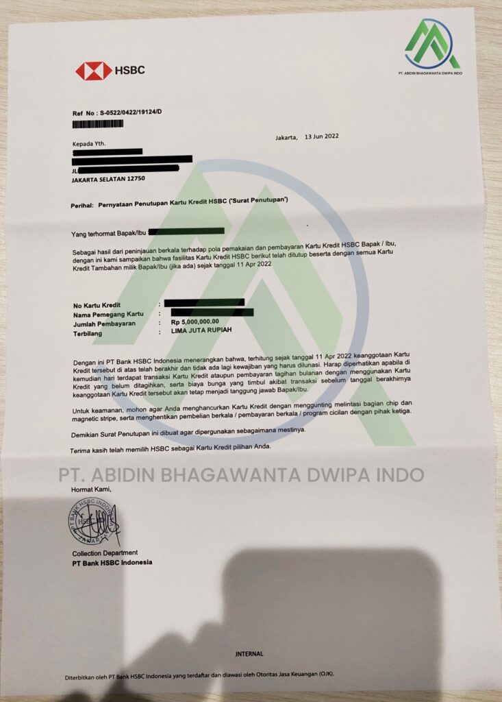 Jasa Tutup Kartu Kredti & KTA