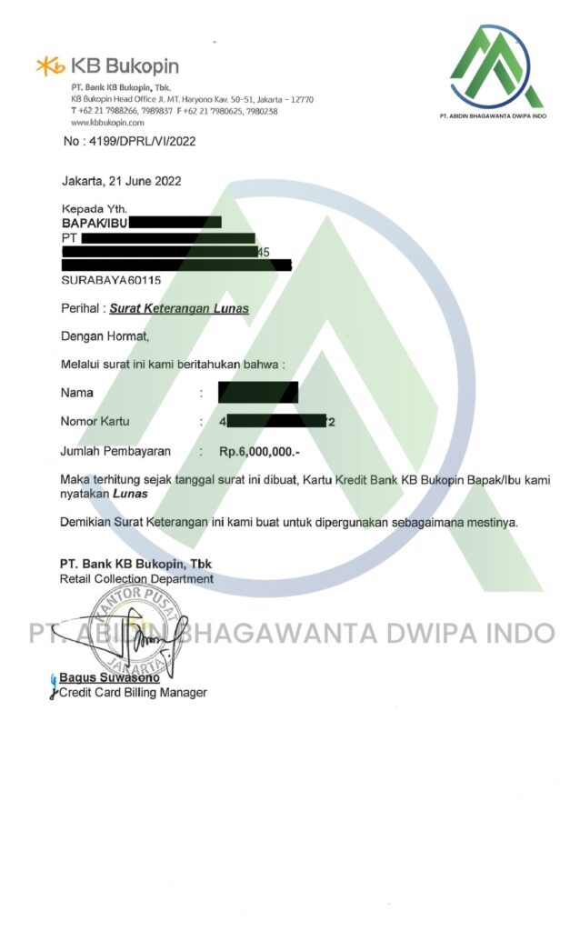Jasa Tutup Kartu Kredti & KTA