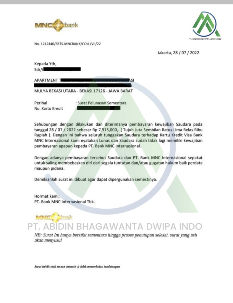 Jasa Tutup Kartu Kredti & KTA